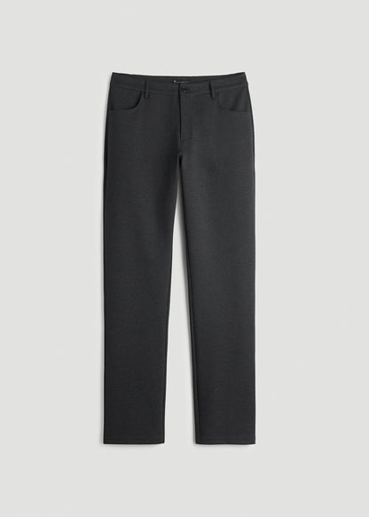 Soft Flex Ponte Pants for Tall Men in Dark Charcoal Heather