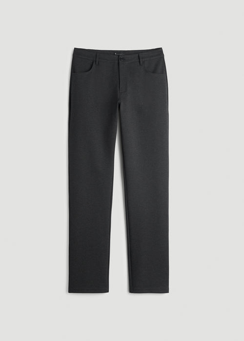 Soft Flex Ponte Pants for Tall Men in Dark Charcoal Heather