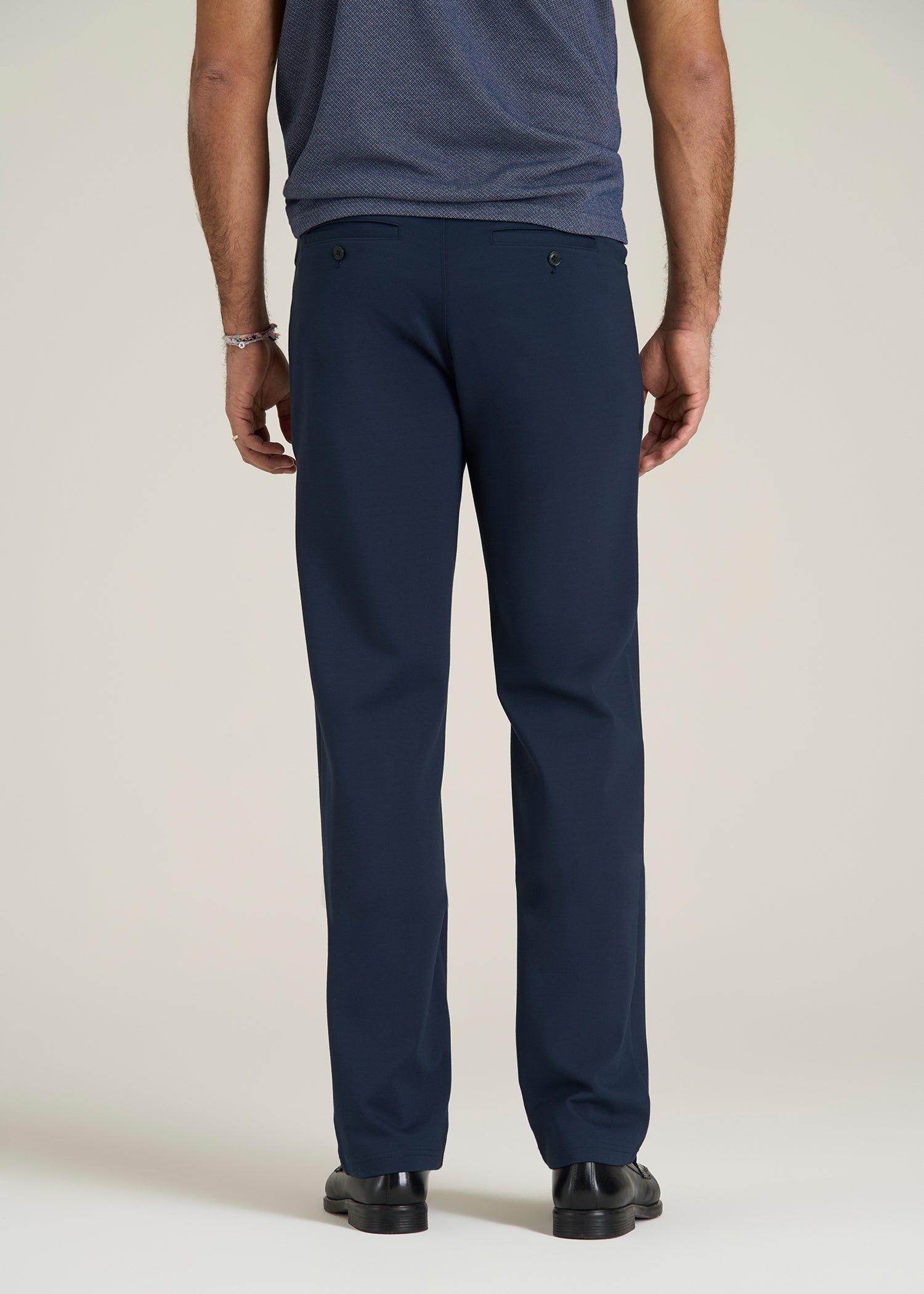Soft Flex Ponte Pants for Tall Men in Navy