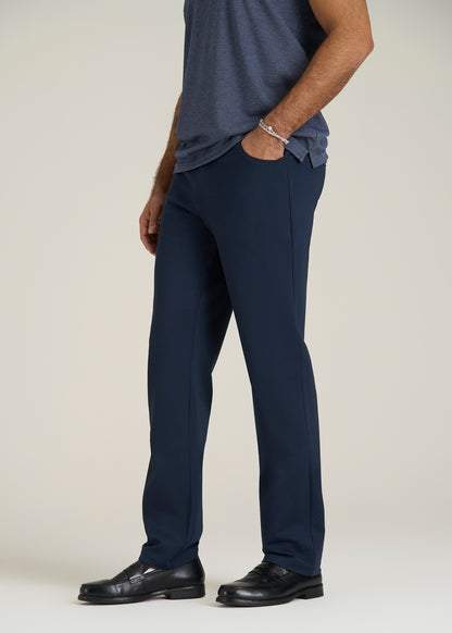 Soft Flex Ponte Pants for Tall Men in Navy