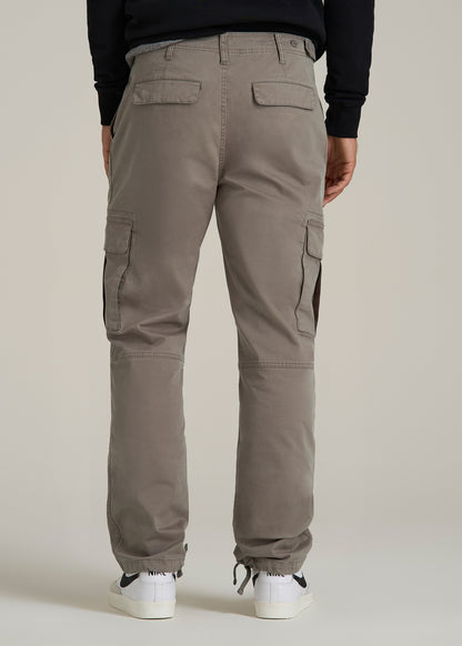 Straight Fit Vintage Washed Cargo Pants for Tall Men in Portobello
