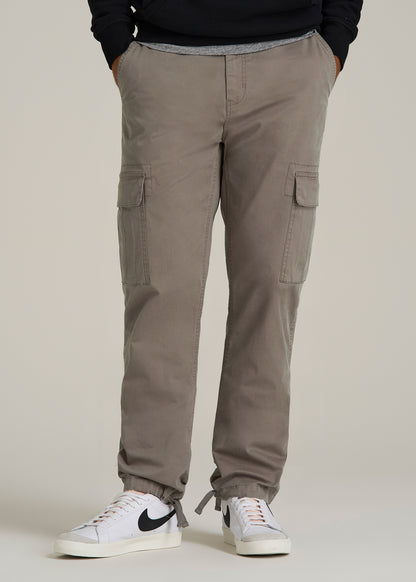 Straight Fit Vintage Washed Cargo Pants for Tall Men in Portobello