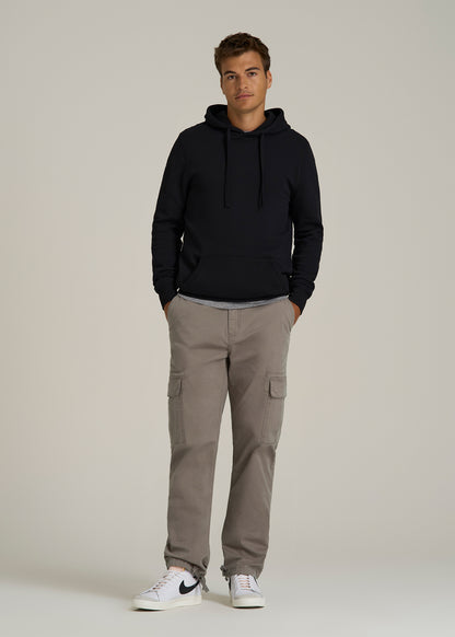 Straight Fit Vintage Washed Cargo Pants for Tall Men in Portobello