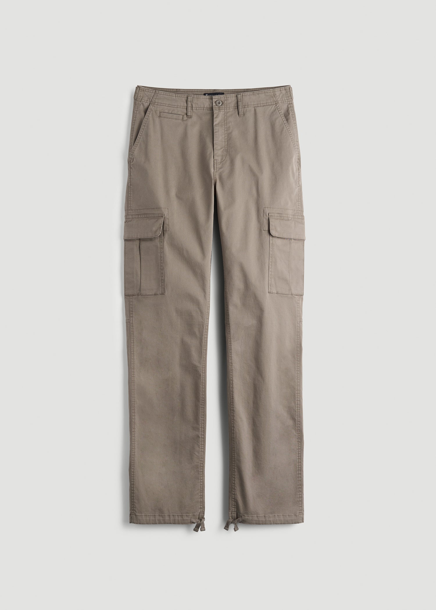 Straight Fit Vintage Washed Cargo Pants for Tall Men in Portobello