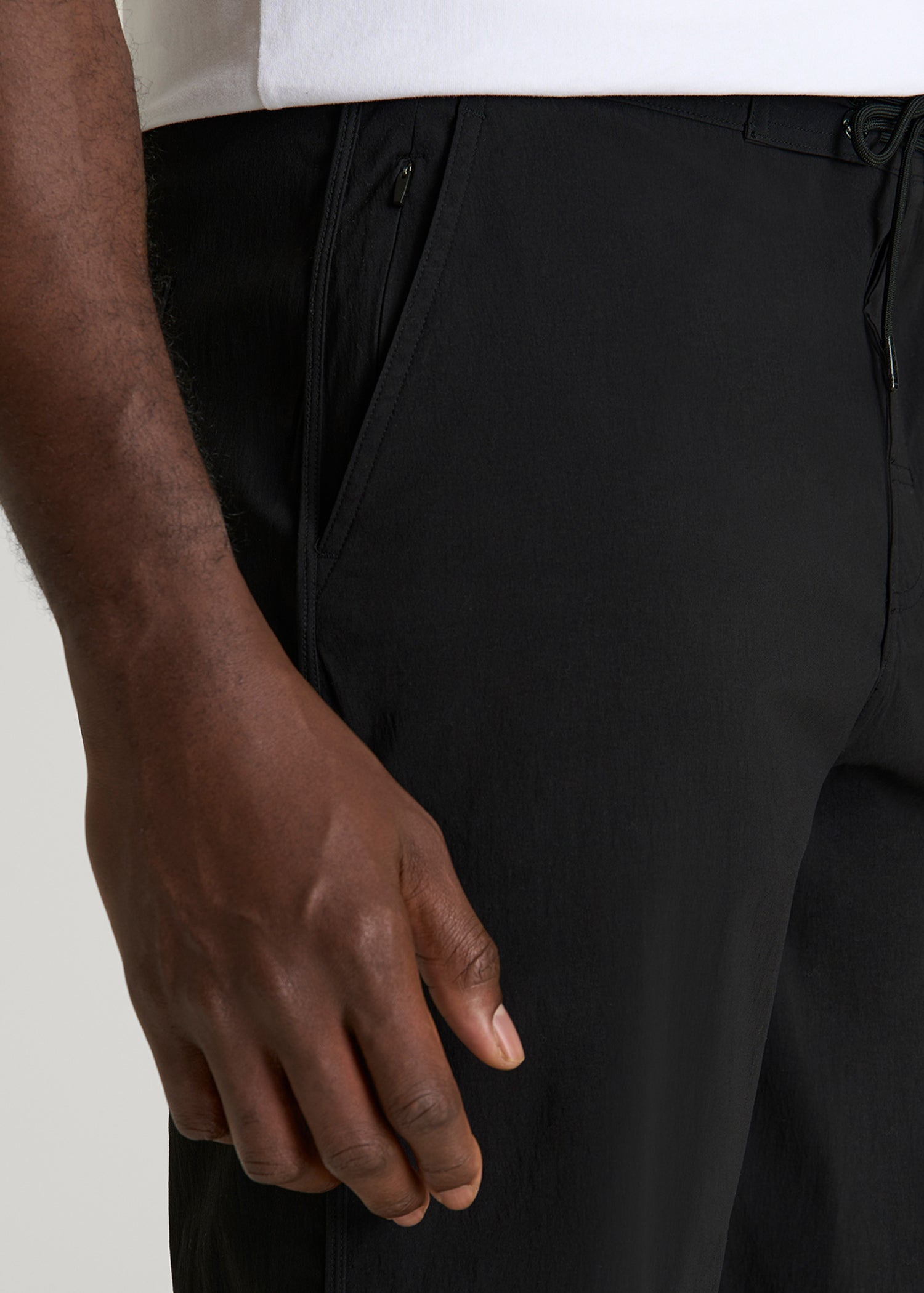 Stretch Board Shorts for Tall Men in Deep Black