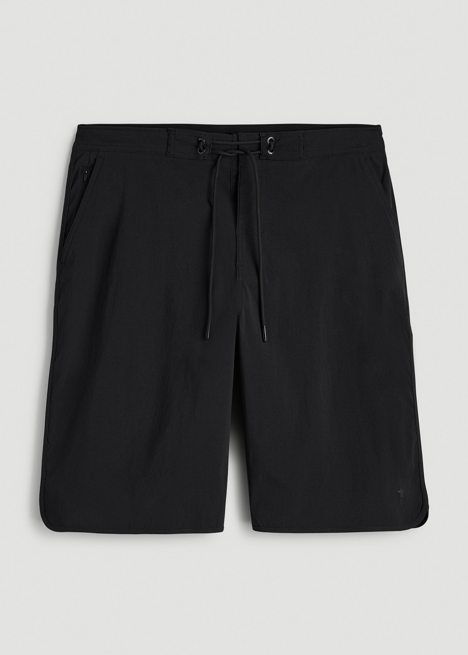 Stretch Board Shorts for Tall Men in Deep Black