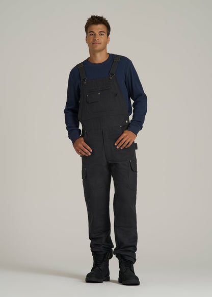 LJ&S Canvas Bib Overalls for Tall Men in Black