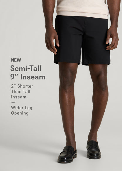 Stretch Commuter Chino Short for Tall Men in Black