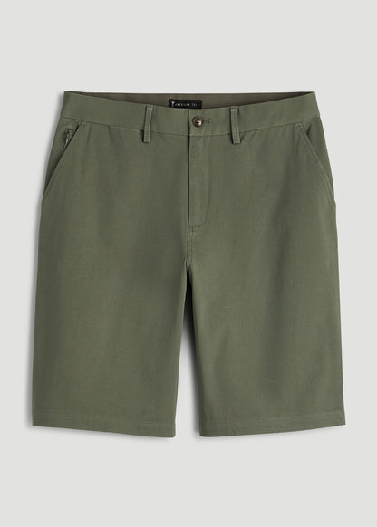 Stretch Commuter Chino Short for Tall Men in Olive
