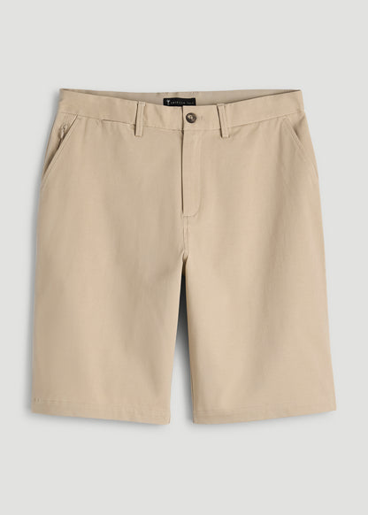 Stretch Commuter Chino Short for Tall Men in Warm Taupe