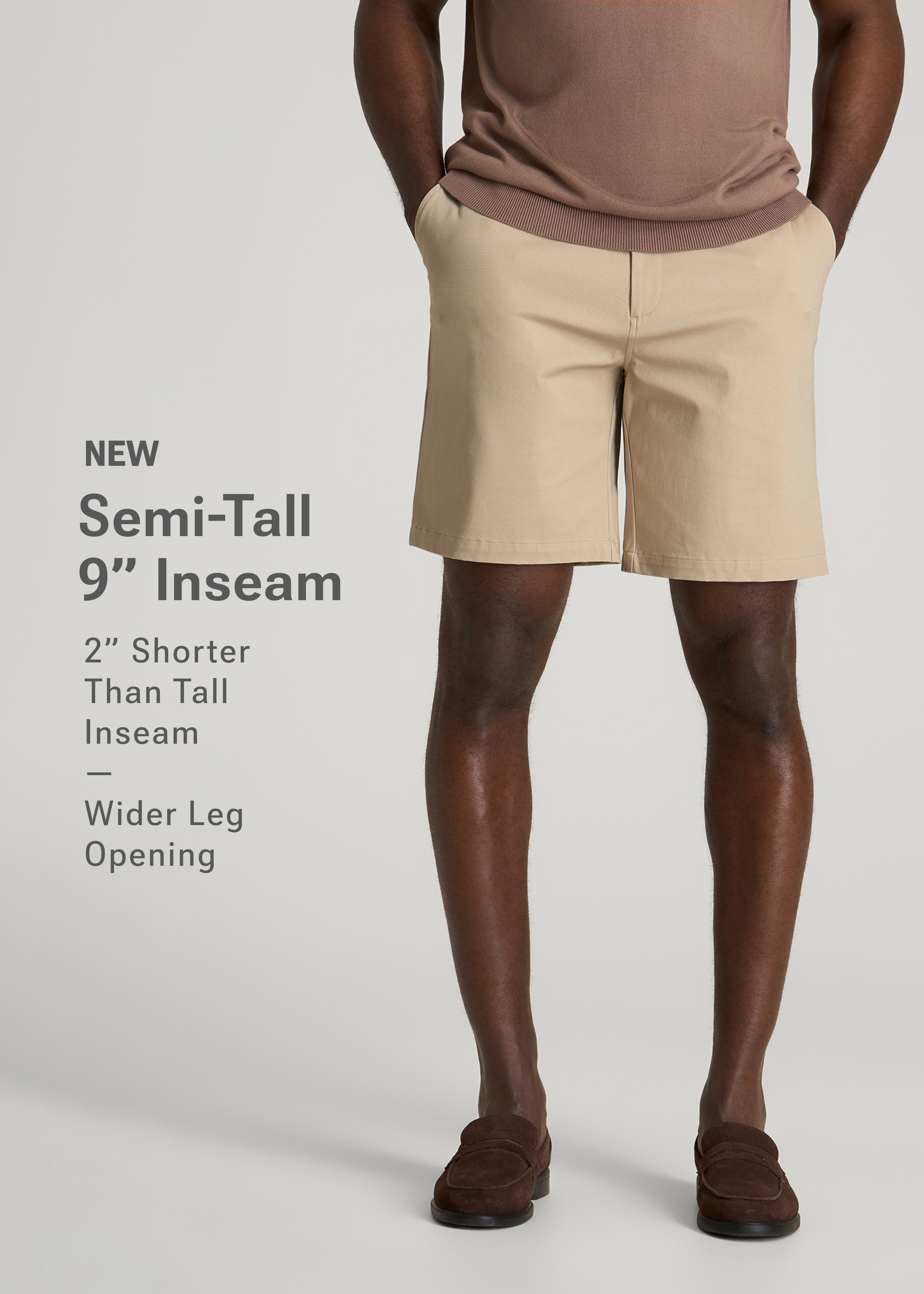 Stretch Commuter Chino Shorts for Tall Men | American Tall