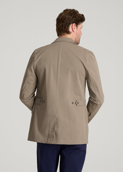 Stretch Commuter Chino Sport Coat for Tall Men in Dusty Khaki