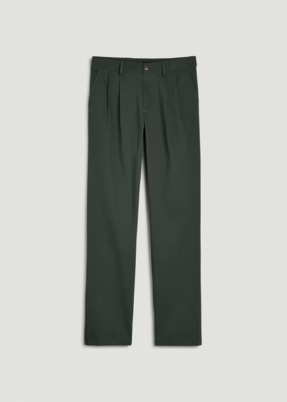 Stretch Commuter Pleated Chino for Tall Men in Boreal Forest