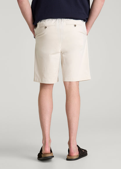 Stretch Commuter Pull-on Short for Tall Men in White Sand