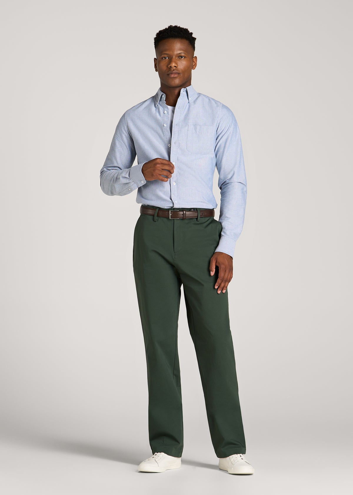 4 Way Stretch Commuter RELAXED Chino Pants for Tall Men in Boreal Forest