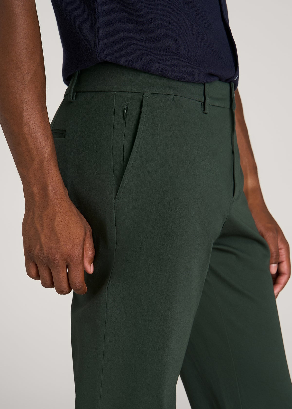 4-Way Stretch Commuter Tapered Chino Pants for Tall Men in Boreal Forest