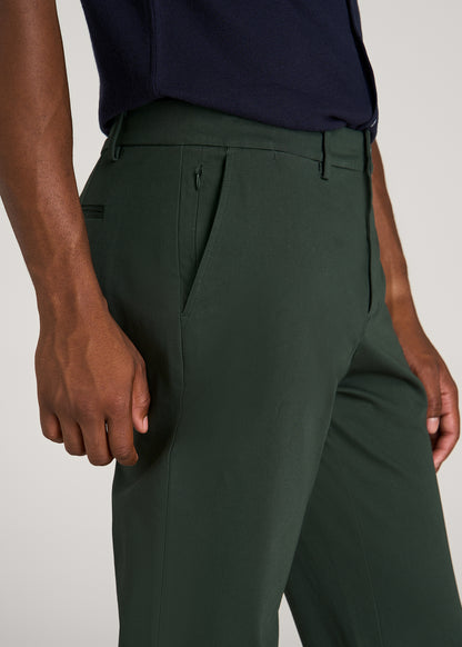 4-Way Stretch Commuter Tapered Chino Pants for Tall Men in Boreal Forest