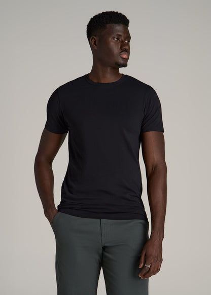 The Essential MODERN-FIT Crewneck Tee for Tall Men in Black