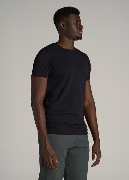 The Essential MODERN-FIT Crewneck Tee for Tall Men in Black