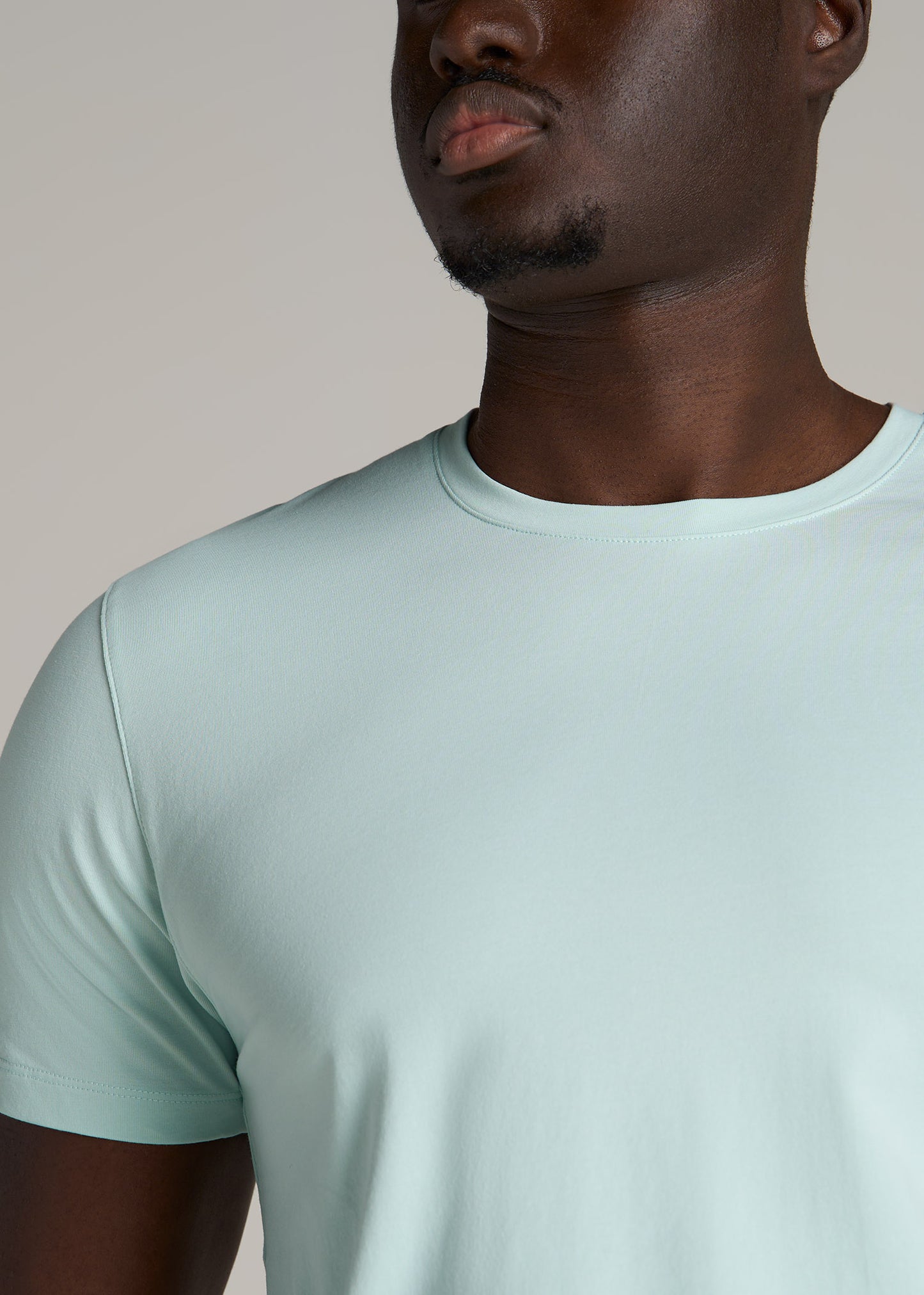 Stretch Cotton MODERN-FIT T-Shirt for Tall Men in Mint