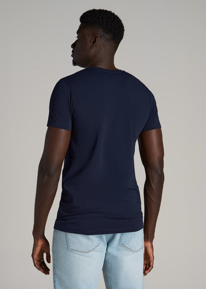 The Essential MODERN-FIT Crewneck Tee for Tall Men in True Navy