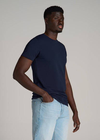 The Essential MODERN-FIT Crewneck Tee for Tall Men in True Navy