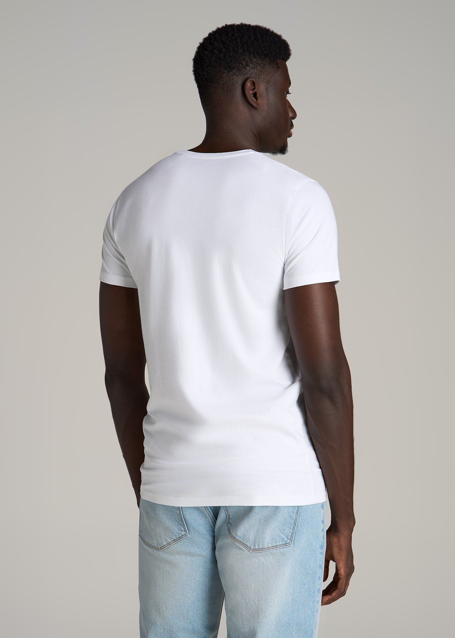 The Essential MODERN-FIT Crewneck Tee for Tall Men in White