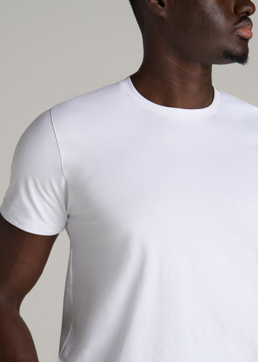 Stretch Cotton MODERN-FIT T-Shirt for Tall Men in White
