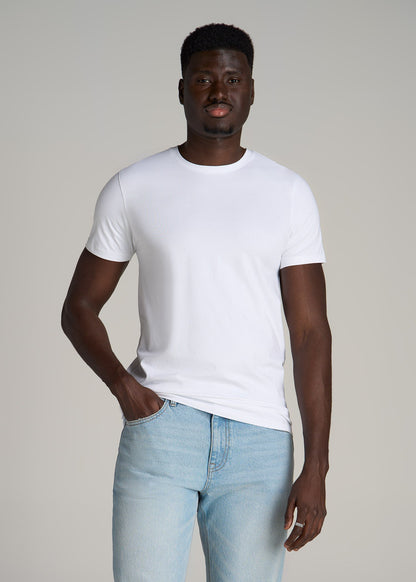 The Essential MODERN-FIT Crewneck Tee for Tall Men in White