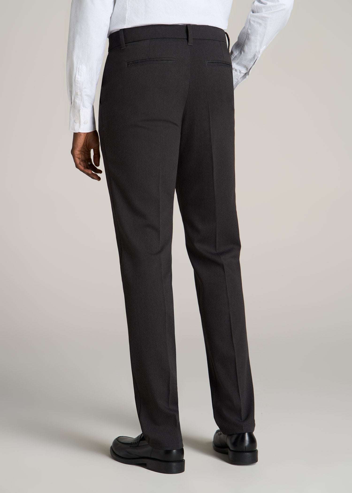 TAPERED-FIT Stretch Dress Pants for Tall Men in Charcoal Heather