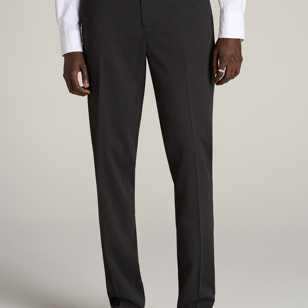 Tapered-Fit Stretch Dress Pants for Tall Men in Charcoal Heather 32 / 38 / Charcoal Heather