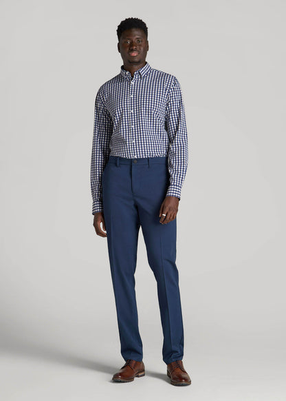 TAPERED-FIT Stretch Dress Pants for Tall Men in Marine Navy