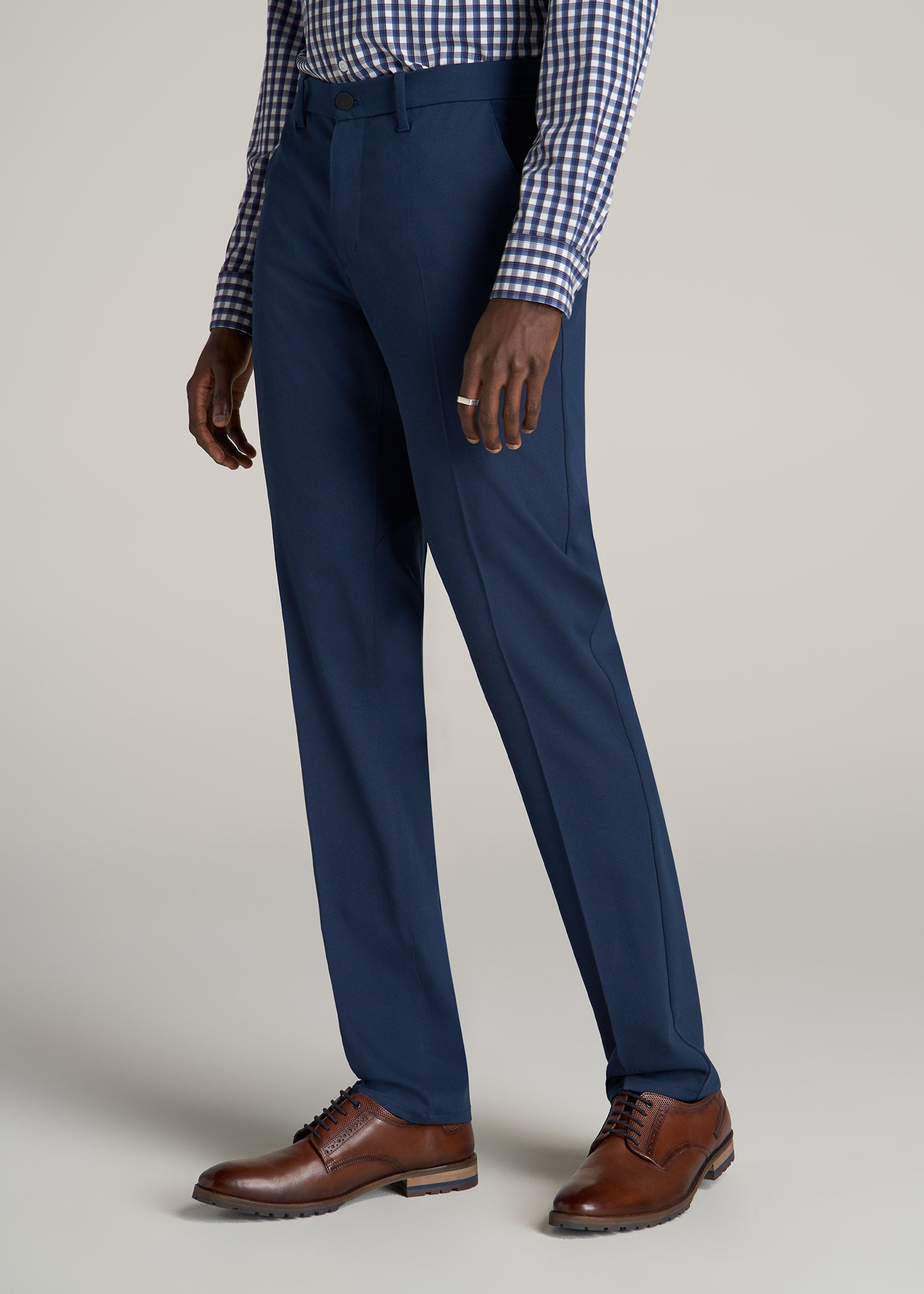 Charles Bellini Dark Blue Slim Fit Solid Pants – gentsuitspage