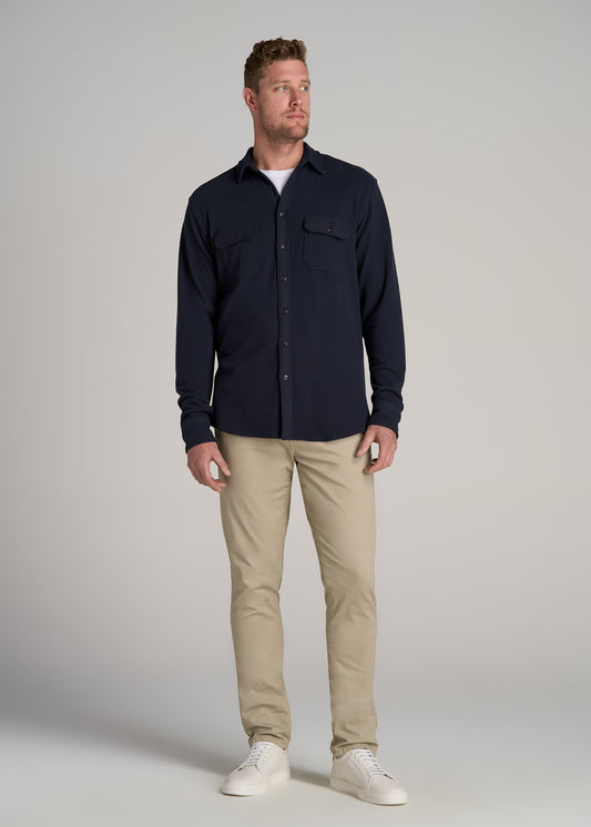 American-Tall-Men-Stretch-Flannel-Button-Shirt-True-Navy-full