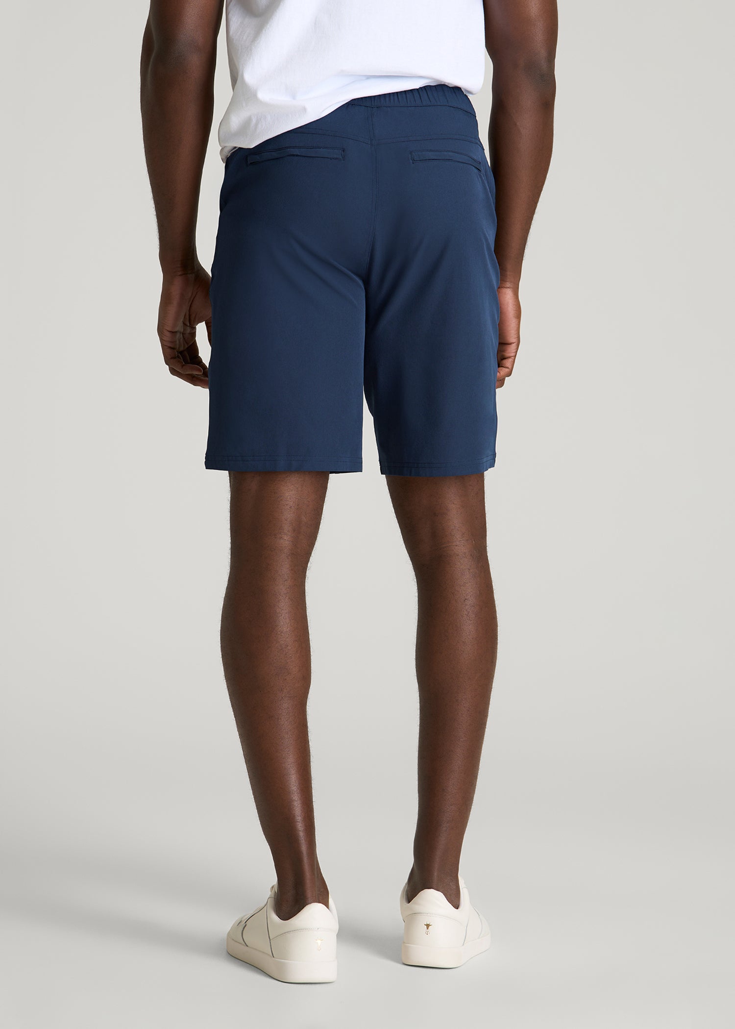 Stretch Hybrid Shorts for Tall Men in Navy Blue