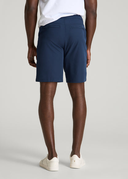 Stretch Hybrid Shorts for Tall Men in Navy Blue