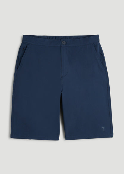 Stretch Hybrid Shorts for Tall Men in Navy Blue