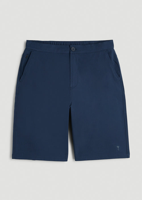 Stretch Hybrid Shorts for Tall Men in Navy Blue