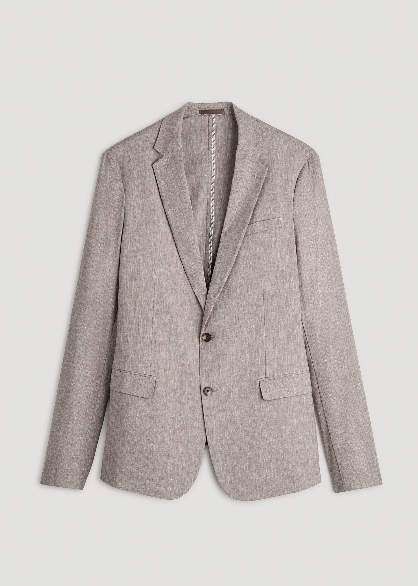 Stretch Linen Blazer for Tall Men in Brown Linen