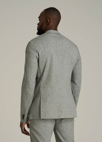 Stretch Linen Blazer for Tall Men in Climbing Ivy Linen
