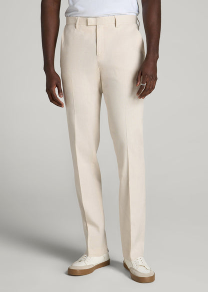 Stretch Linen Dress Pants for Tall Men in Light Beige Linen 42 / 36 / Light Beige Linen Stretch Linen Dress Pants for Tall Men in Light Beige Linen 42 / 36 / Light Beige Linen