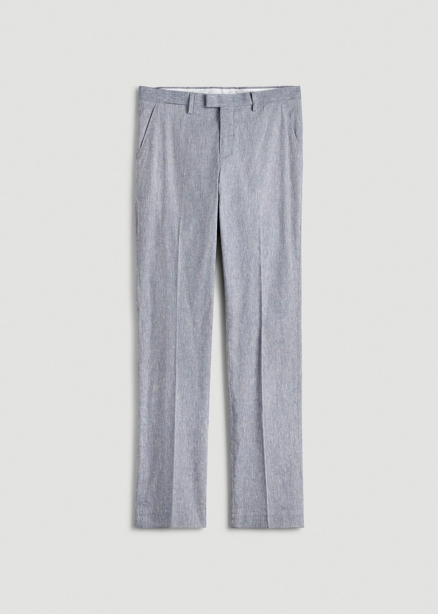 Stretch Linen Dress Pants for Tall Men in Navy Linen