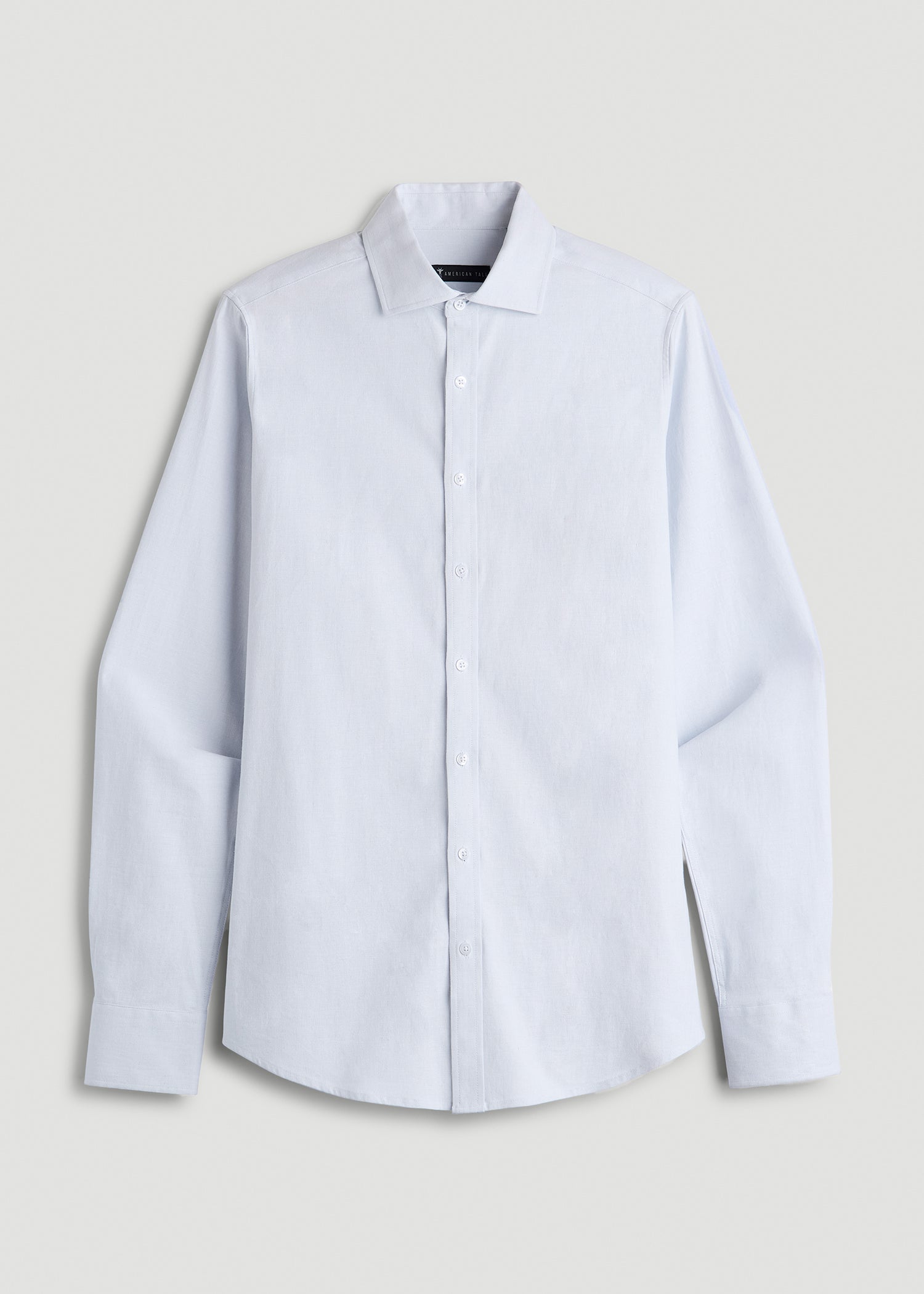 Stretch Linen Dress Shirt for Tall Men in Light Blue