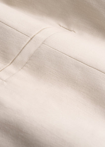 Stretch Linen Suit Vest for Tall Men in Light Beige Linen