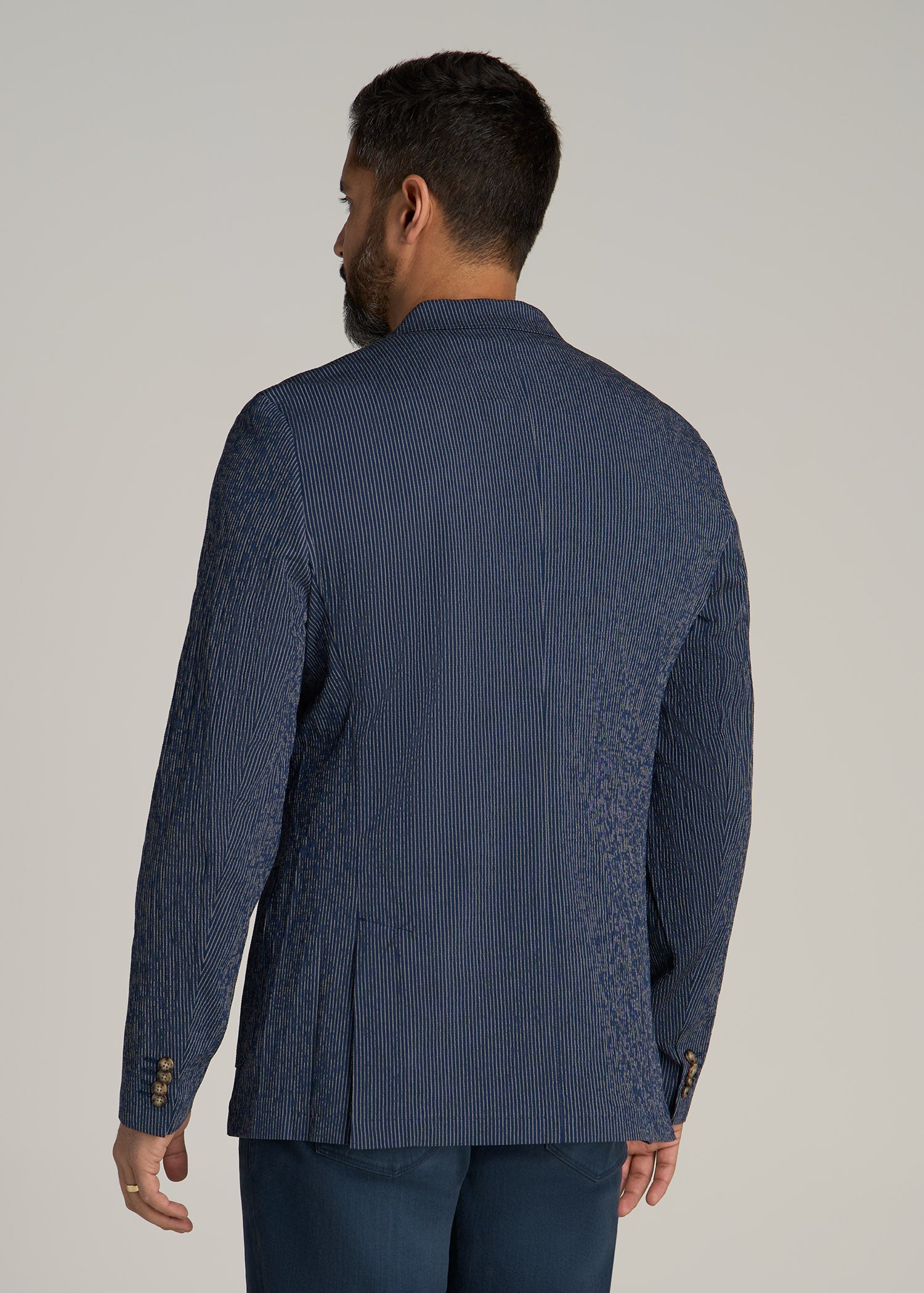 Stretch Seersucker Blazer for Tall Men | American Tall