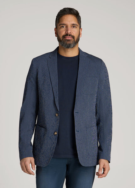 Stretch Seersucker Blazer for Tall Men | American Tall