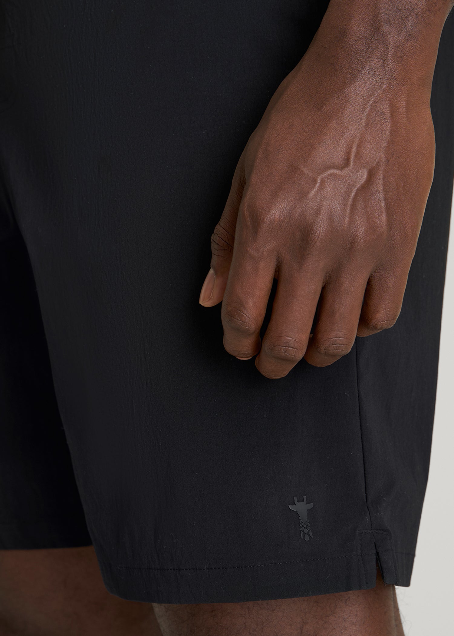 Stretch Swim Shorts for Tall Men in Deep Black