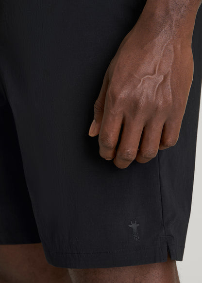 Stretch Swim Shorts for Tall Men in Deep Black