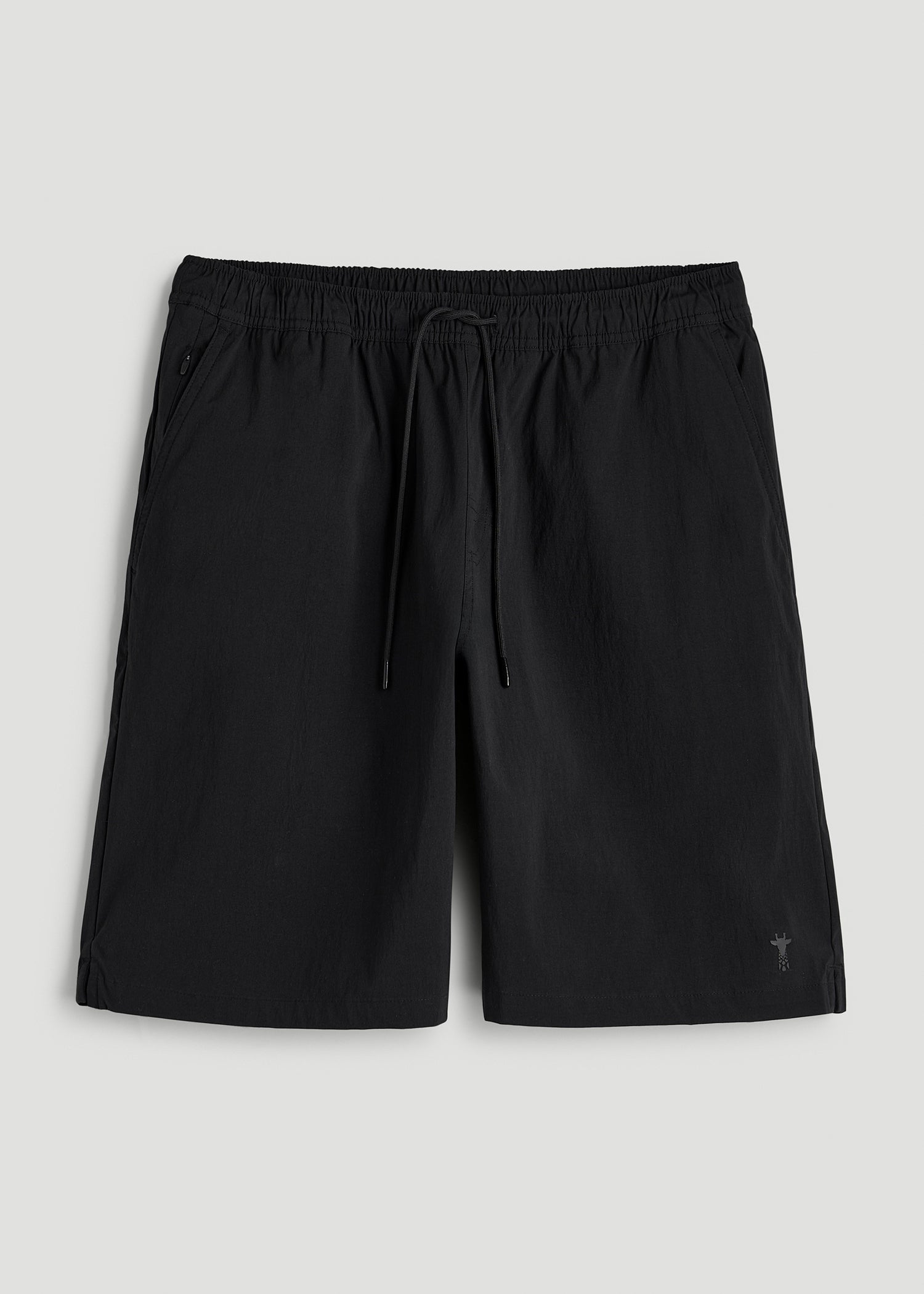 Stretch Swim Shorts for Tall Men in Deep Black