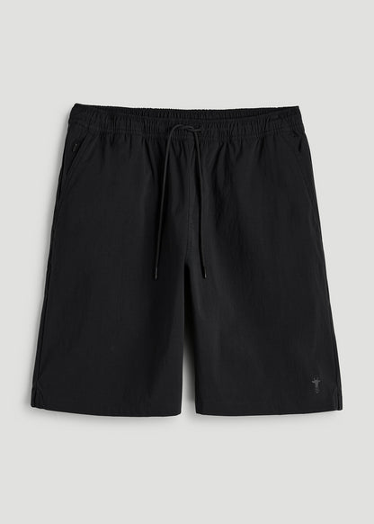 Stretch Swim Shorts for Tall Men in Deep Black